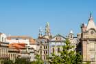 Rooftops and Iglesia de San Antonio de los Congregados, Porto, Portugal. Art Print